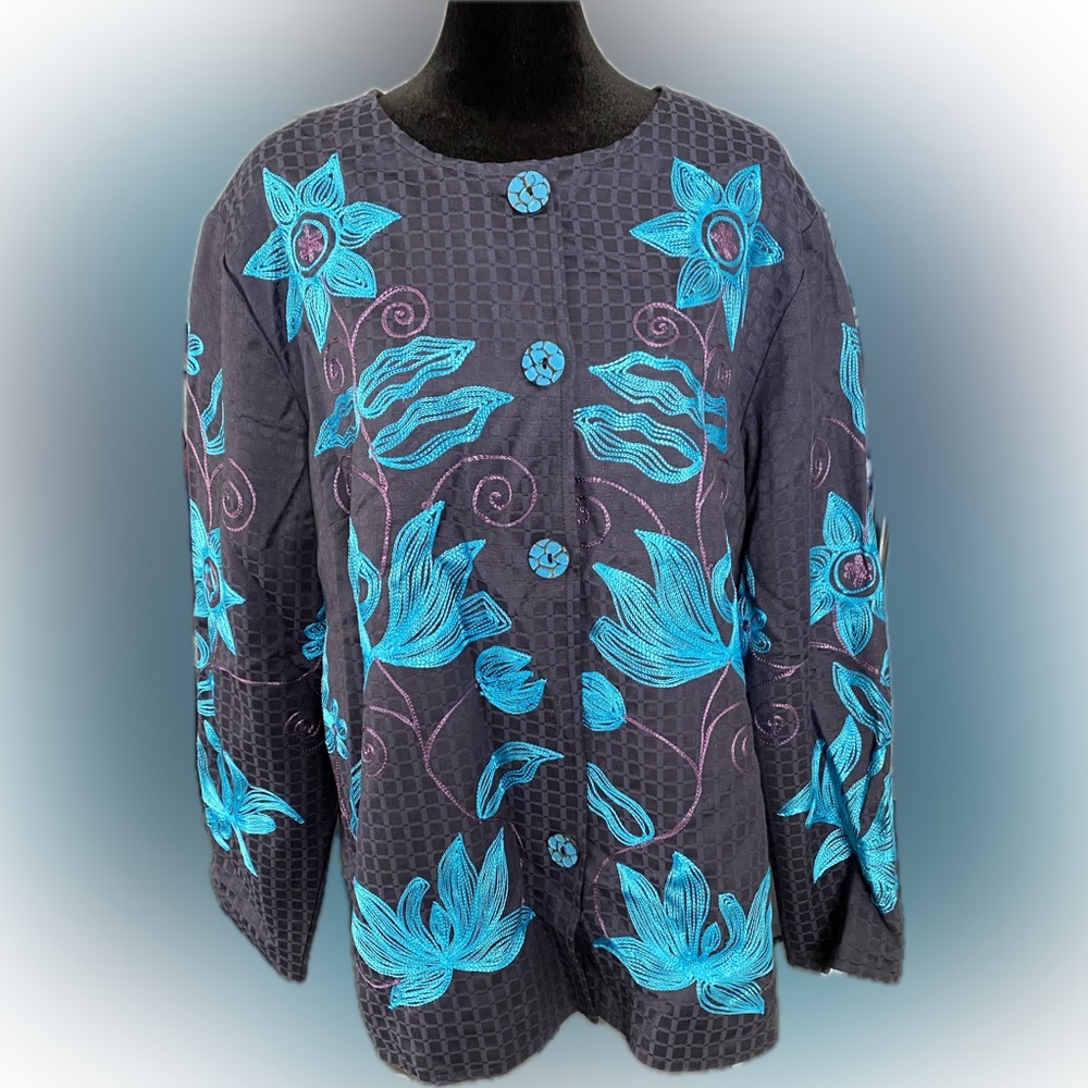 Alex Kim Embroidered Blazer/Jacket - Size Large